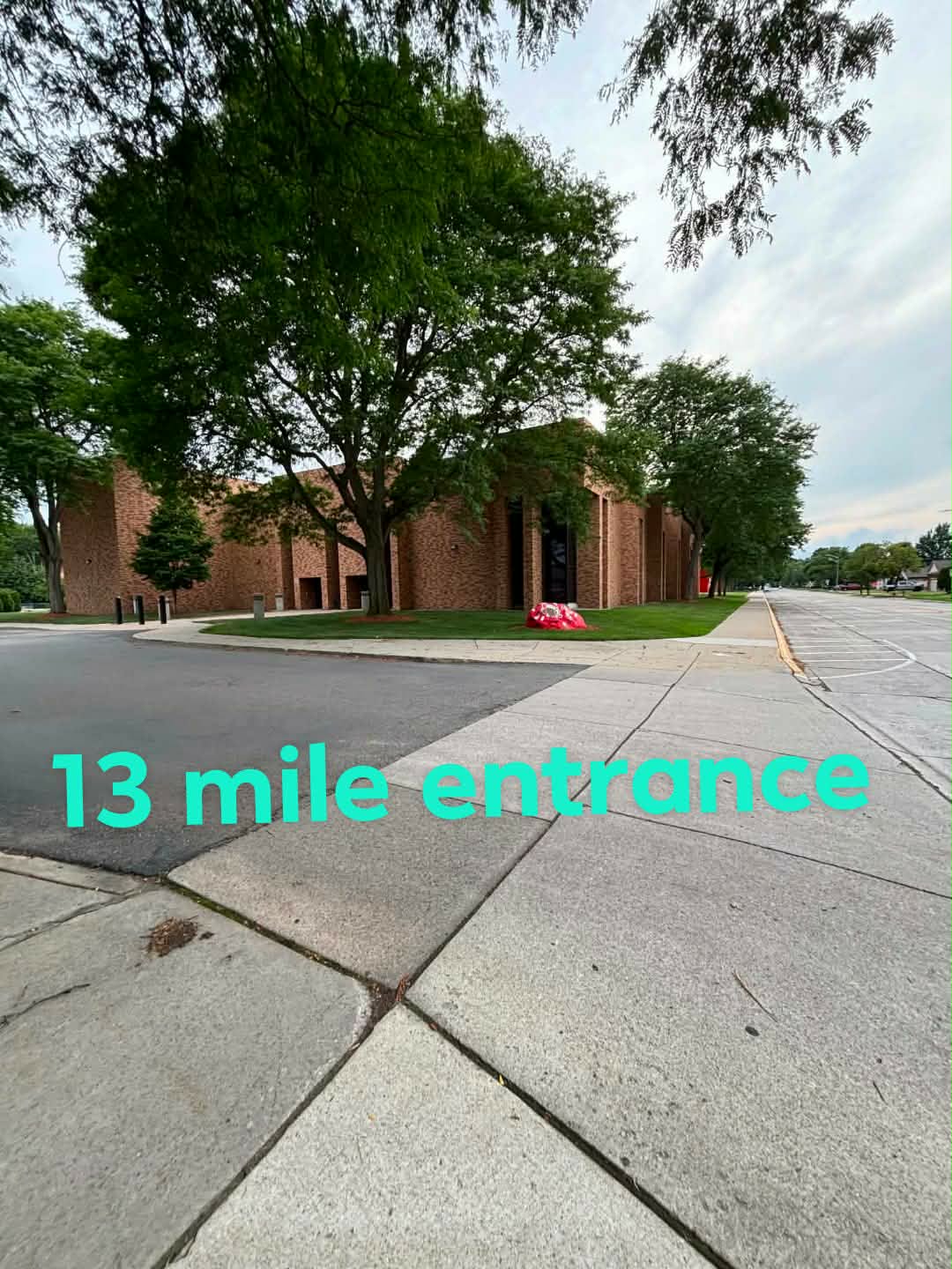 Lakeshore High School parking lot entrance on 13 Mile Rd