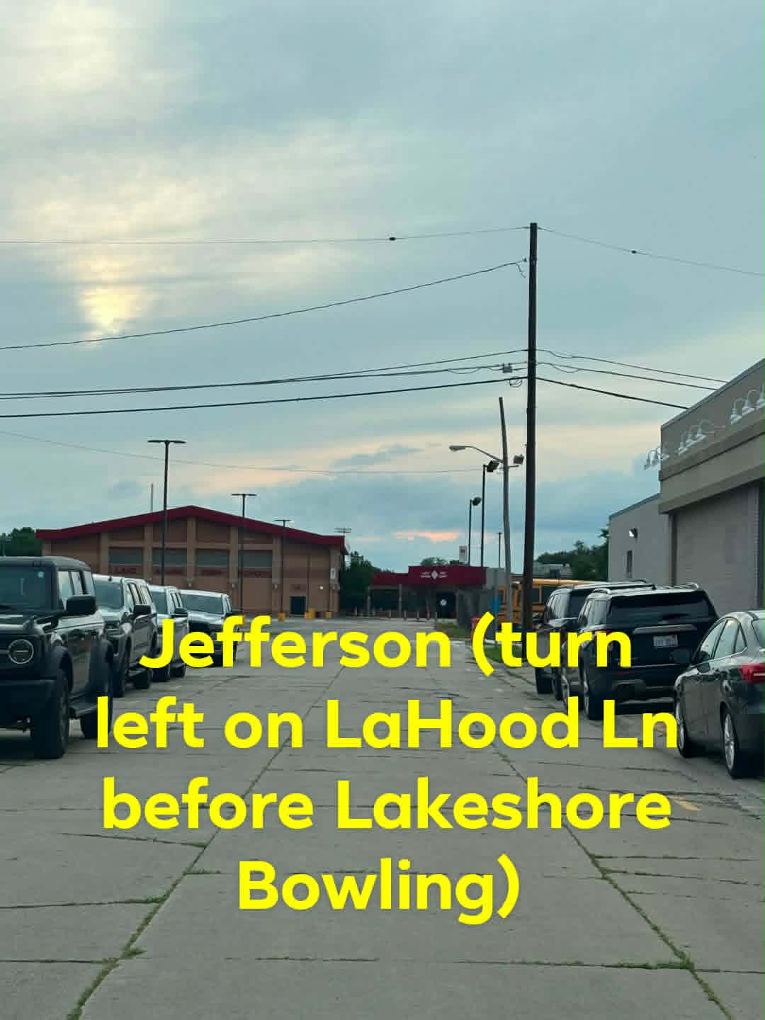 Lakeshore High School parking lot entrance from Jefferson Ave